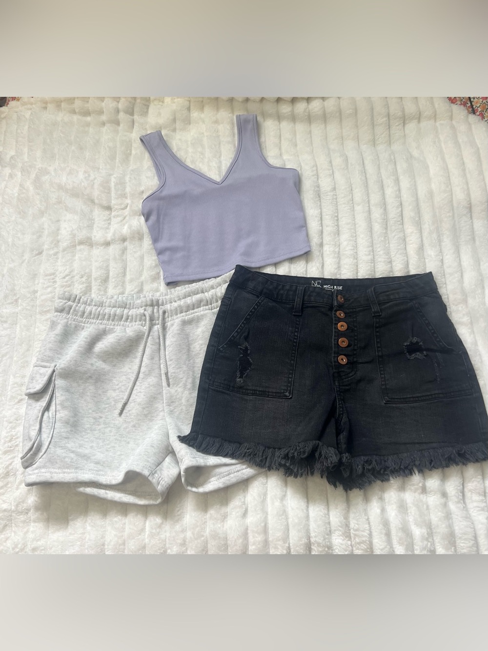 No Boundaries Black High-Rise Button-Front Denim Shorts Bundle Sz Small to Med